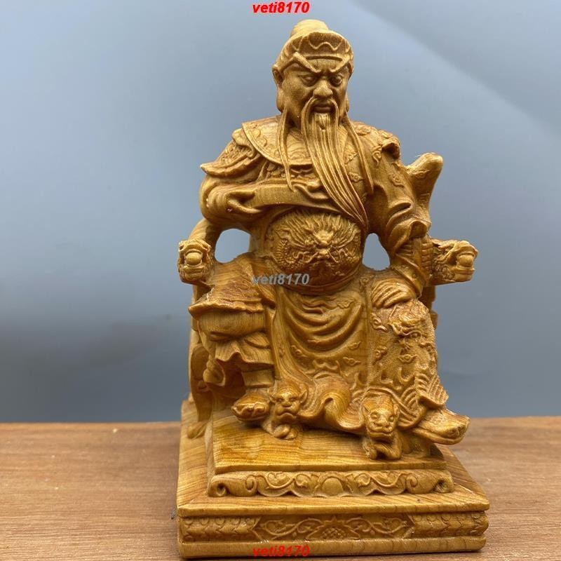 新品*熱銷*天然崖柏黃楊木雕池府王爺座椅神像擺件五府李吳朱范吃府千歲實木