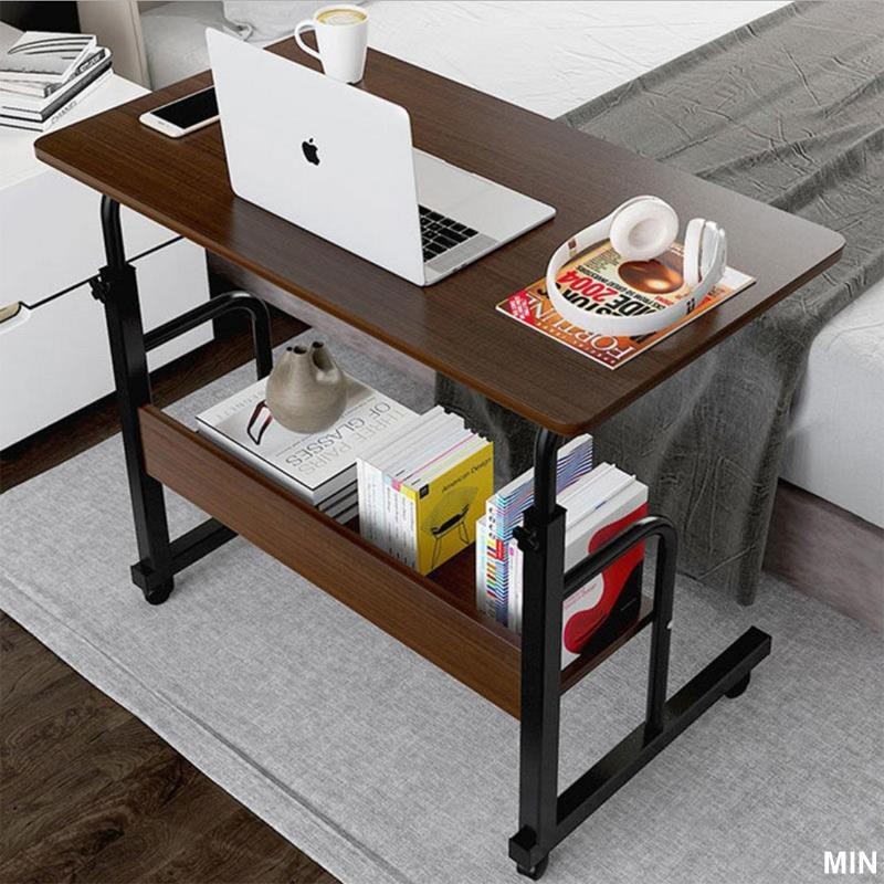 電腦桌中可調節高度 可移動升降書桌子電腦桌簡易家用床邊桌懶人宿舍小桌子 床邊桌 懶人電腦桌 寫字桌學習桌