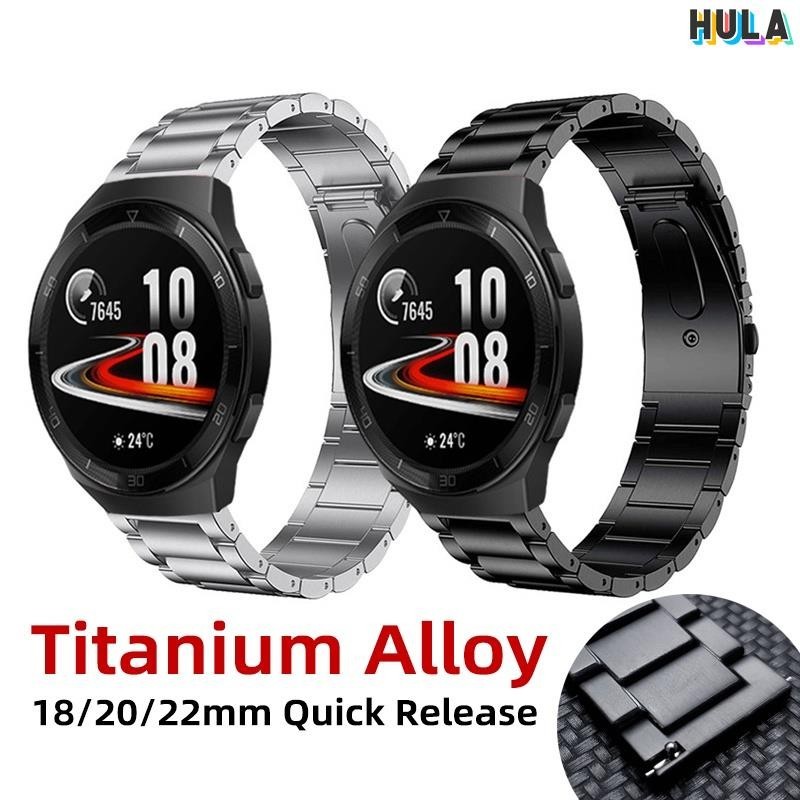 HULA-鈦合金錶帶金屬錶帶快拆鈦帶 16 18mm 20mm 22mm 錶帶科技感黑色鋼帶男士女士金屬手錶帶代用手錶配
