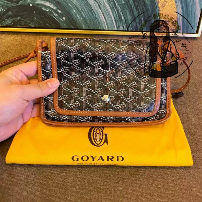 Shaw二手 Goyard 戈雅 Plumet Mini 郵差包 黑棕色 斜背包 肩背包 現貨