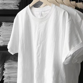 【Fuxin】新疆棉 白色t恤 純棉 夏季短袖 純色T恤 寬鬆男女同款 夏天衣服女 日係 潮t
