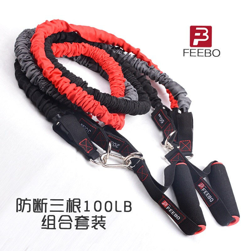 熱銷台灣美國FEEBO拉力繩套裝多功能健身阻力帶家用力量胸肌訓練彈力帶