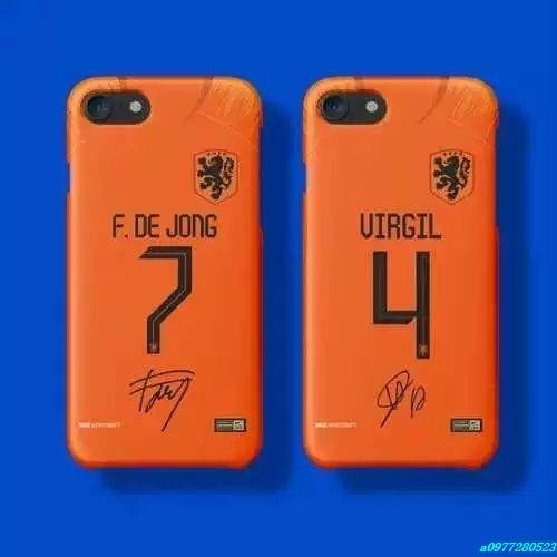 新款🔥少爺體育荷蘭隊橙色足球衣范戴迪克Virgil硅膠手機殼XS德容羅本蘋果保護殼