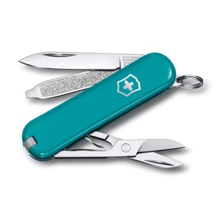 【Victorinox 瑞士維氏】瑞士刀CLASSIC SD 小型袋裝刀 7用刀-Mountain Lake湖水綠( 0.6223.23G) 墊腳石購物網