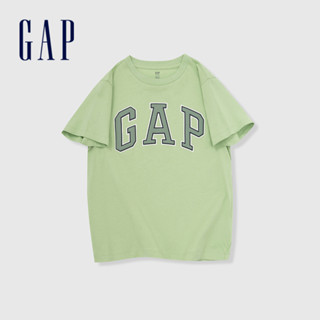 Gap 男童裝 Logo純棉圓領短袖T恤-綠色(890588)