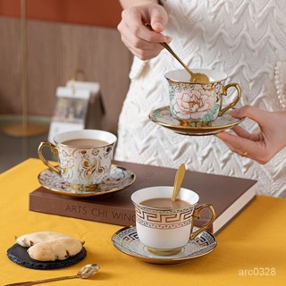 下午茶茶具 歐式咖啡杯套裝 骨瓷咖啡杯組 高檔歐式咖啡杯 高顔值陶瓷咖啡杯 傢用辦公室歐式複古咖啡杯套裝一整套