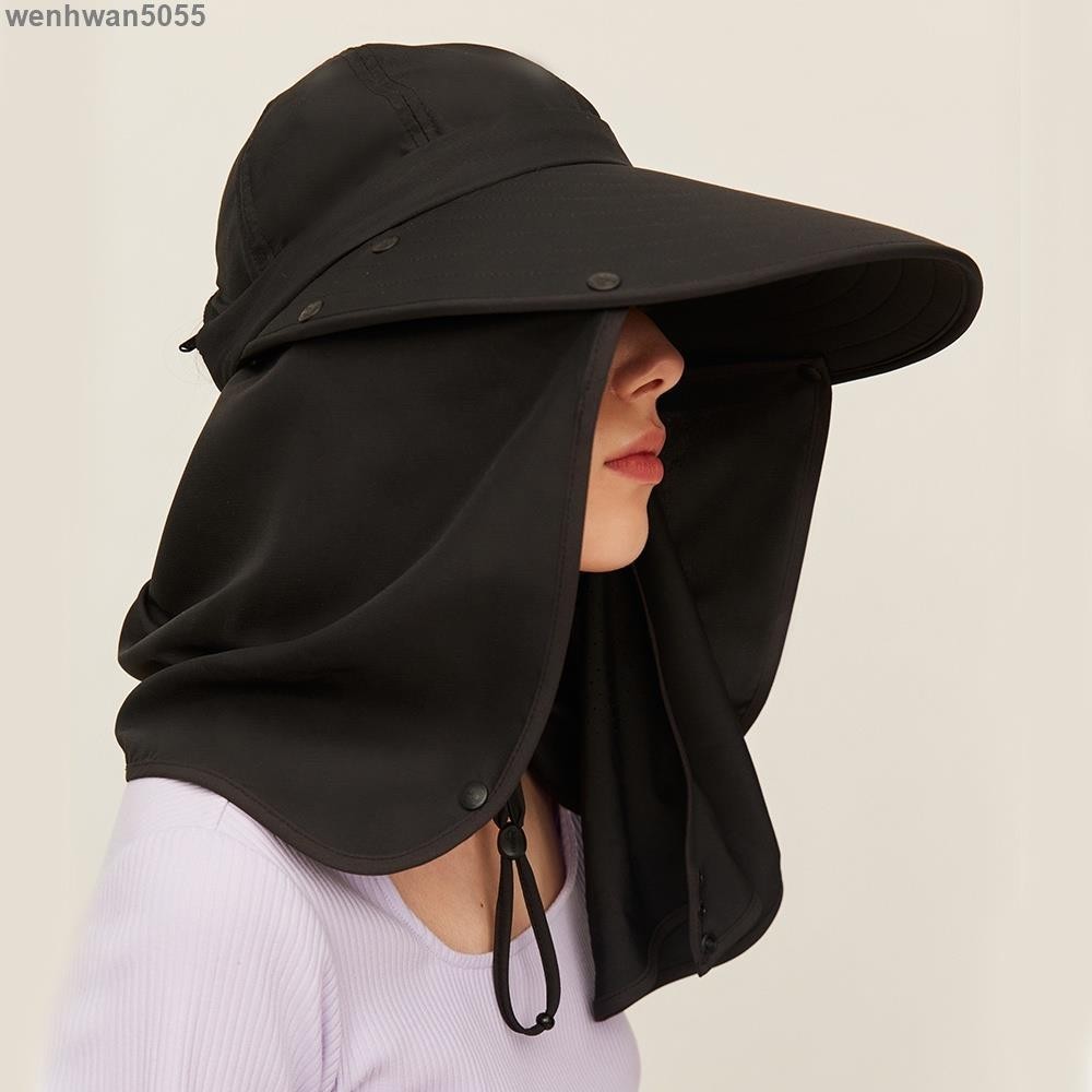 優選 防曬抗UV-漁夫帽多功能可拆卸遮陽帽面部護頸防紫外線涼感戶外UPF50