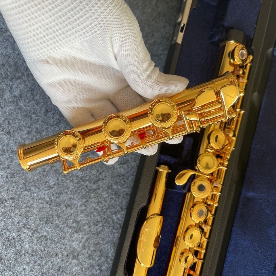 #免运德國鍍24K金長笛17開孔鍍金專業長笛樂器S6演奏考級樂器