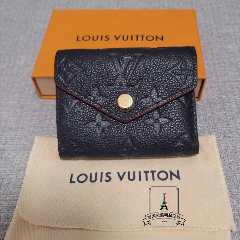 Louis Vuitton 路易威登 LV Zoe 海軍藍 顆粒壓紋牛皮 三折 短夾 M58880