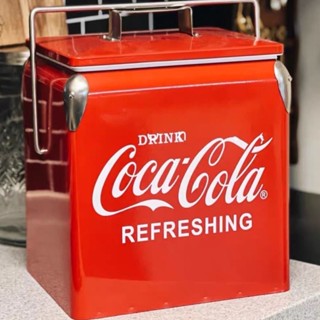 可口可樂保溫箱金屬戶外露營擺攤車載冰桶冷熱兩用便攜箱小冰箱