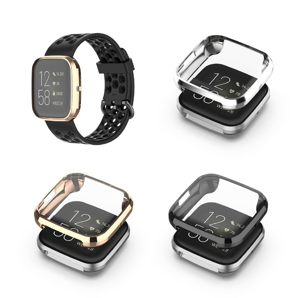 ✢適用於Fitbit versa2保護套 versa2電鍍TPU保護殼 防摔防刮運動手錶全包保護套 防塵保護殼