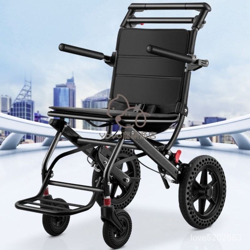宅配免運😊輕便折疊輪椅老年人飛機旅行便攜老人代步車可折疊超輕輪椅 經濟輪椅 手動輪椅 居傢輪椅