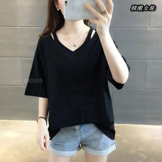 🔥韓潮大碼女裝🔥加大尺碼女生短袖T恤休閒上衣 寬鬆 150公斤內可穿 寬鬆顯瘦300斤夏季新款200短袖t恤女#大尺