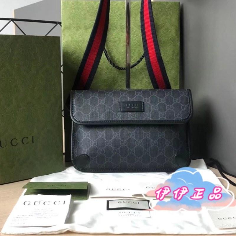 GUCCI 古馳 Supreme 598113 專櫃全新 男士腰包 單肩包 胸包 斜挎包