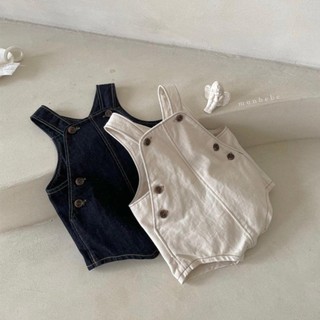 Mini baby🌷童裝夏季男女兒童牛仔背帶褲寶寶夏季連體短褲