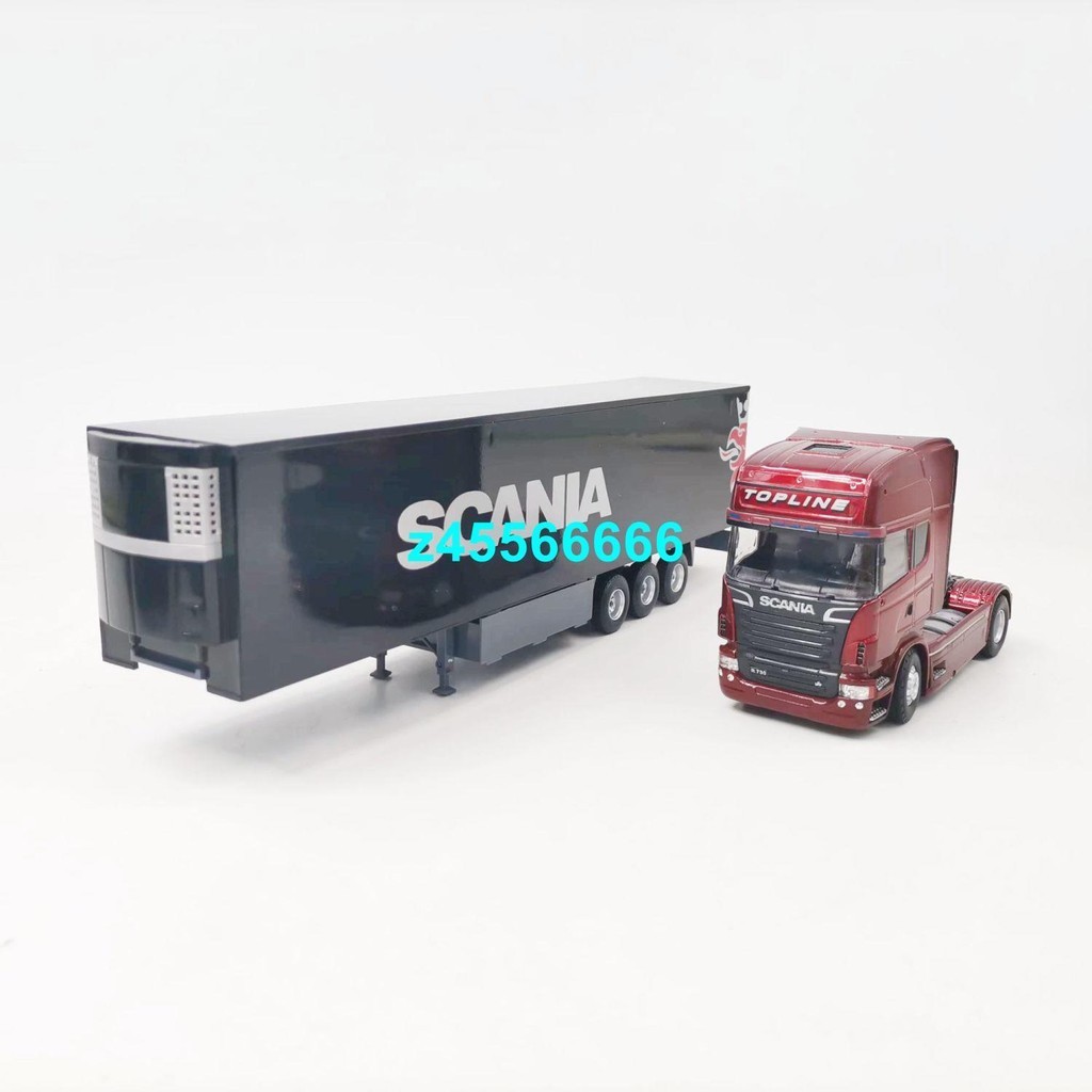 🌓夢裡🌓1:50斯堪尼亞重型運輸車拖掛車卡車集裝箱仿真合金模型擺件展示KHK