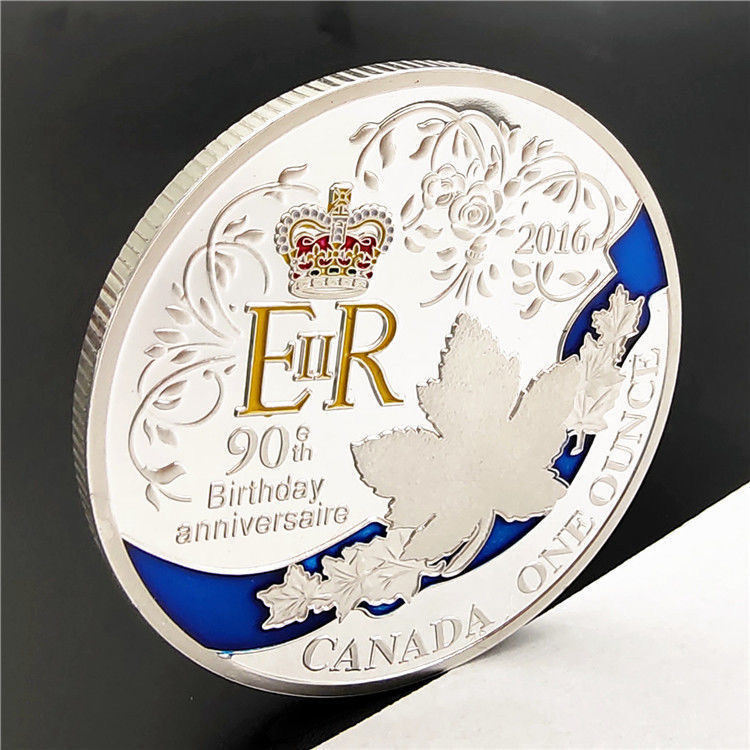正品 特價 英國女皇伊麗莎白90周年女王紀念幣紀念品創意鍍金潮流歐美風硬幣