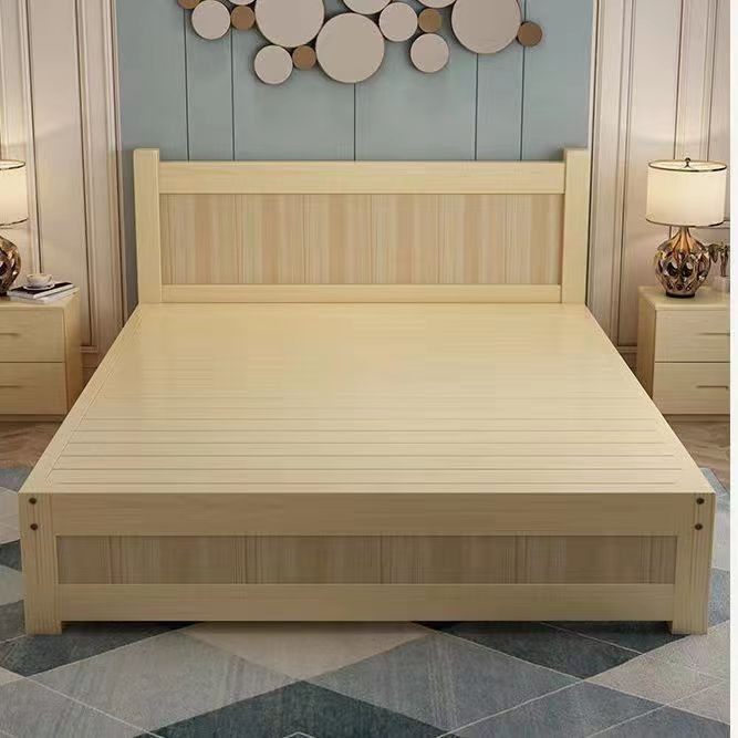 【現貨】實木床1.5米主臥大床1.8雙人床經濟型鬆木床出租房簡易1.2單軒盧