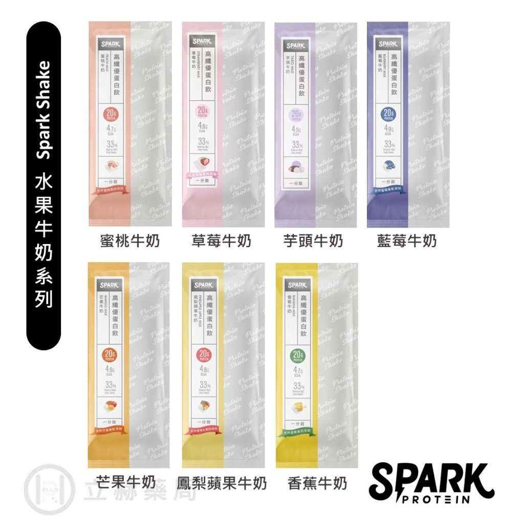 spark protein Spark Shake 高纖優蛋白飲 隨手包 水果系列 藍莓 芒果 鳳梨蘋果 牛奶 立赫藥局