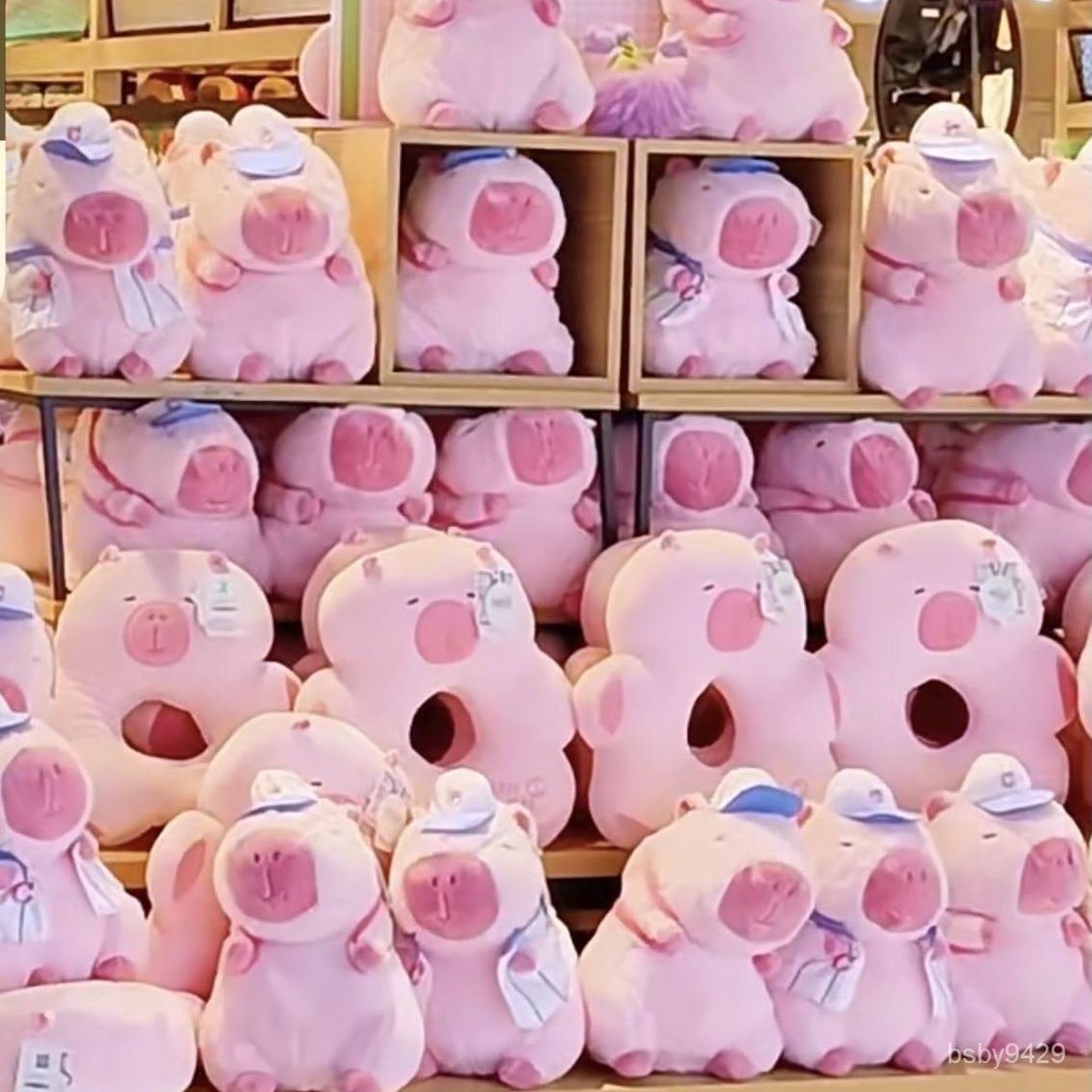 新品熱賣✨卡皮巴拉 水豚 粉色卡皮巴拉 卡比巴拉 粉色水豚玩偶 粉色水豚 水豚君 水豚玩偶 水豚娃娃 水豚君娃娃