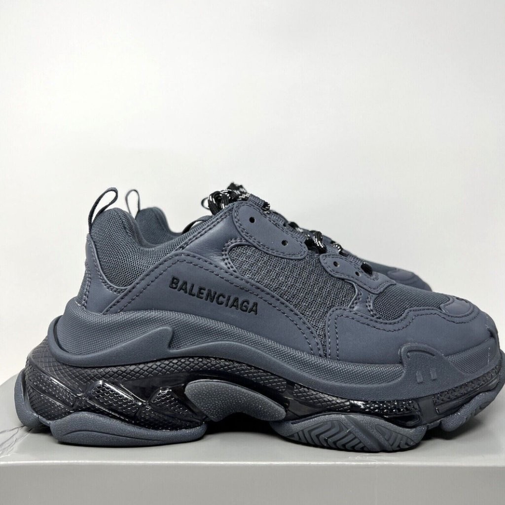 二手精品 巴黎世家 Balenciaga Triple S 深灰色 氣墊鞋 老爹鞋 運動鞋 休閒鞋 544351