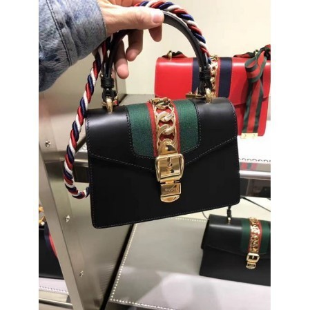 卓梵二手精品 GUCCI Sylvie Leather Mini Bag NANO 黑色 470270 現貨