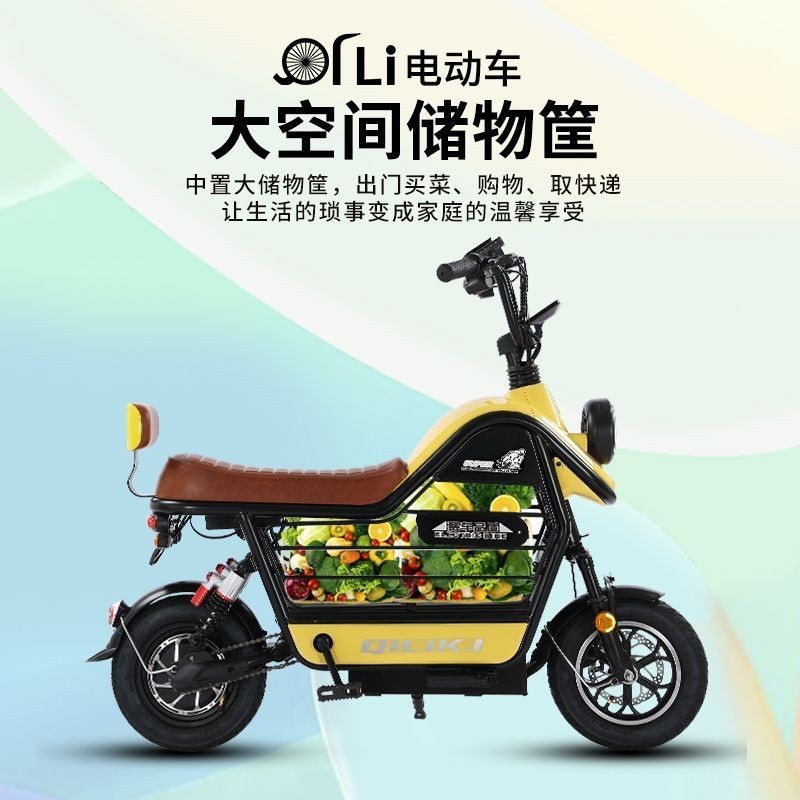 【這款是定制產品 標價為定金】琦利電動自行車成人二輪親子小摩托家用電瓶車助力鋰電池迷你代步