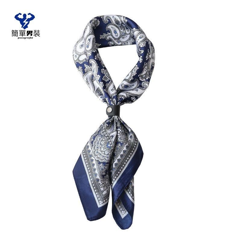 新品韓版復古百搭男式男款小領巾方巾小圍巾 男士絲巾小方巾PZ