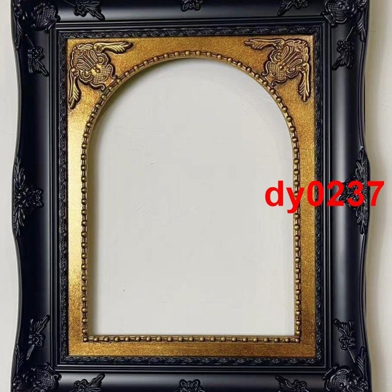 &lt;😴💤.火爆推薦]雙色油畫框拱門形油畫框異形相框定制歐式復古鏡框實木油畫裝裱框