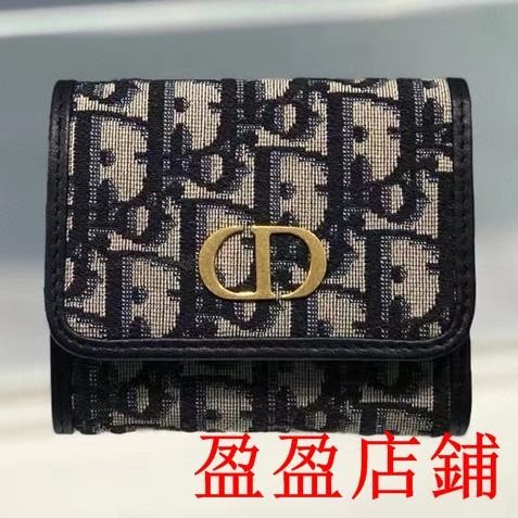 盈盈二手/DIOR 皮夾 30 Montaigne 三折錢包 新款 迪奧 馬鞍老花CD 金典短夾 卡包 折疊錢包 錢夾