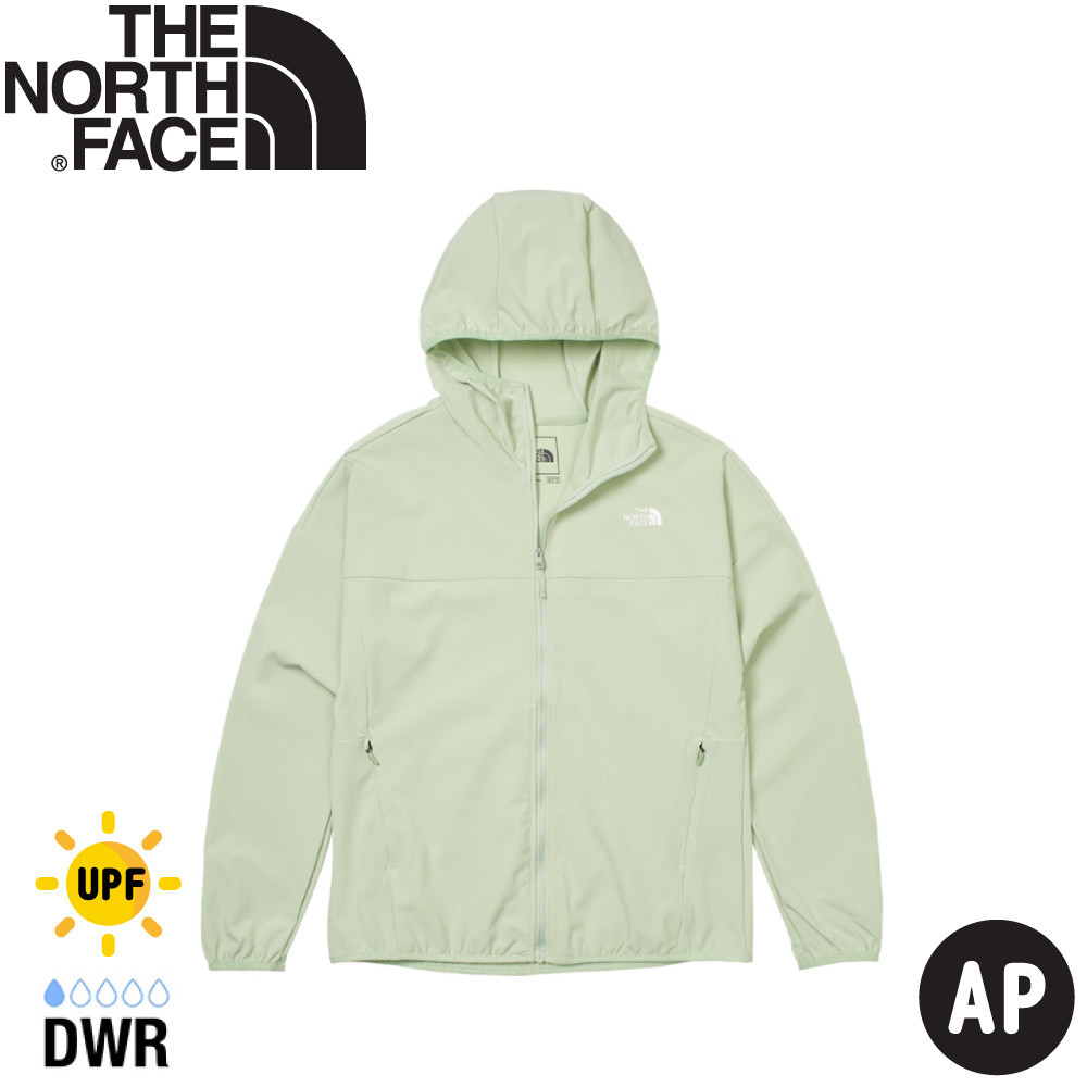 【The North Face 女 四彈抗UV防潑水外套 AP《嫩綠》】7WCP/防曬外套/連帽外套//薄外套/春夏外套