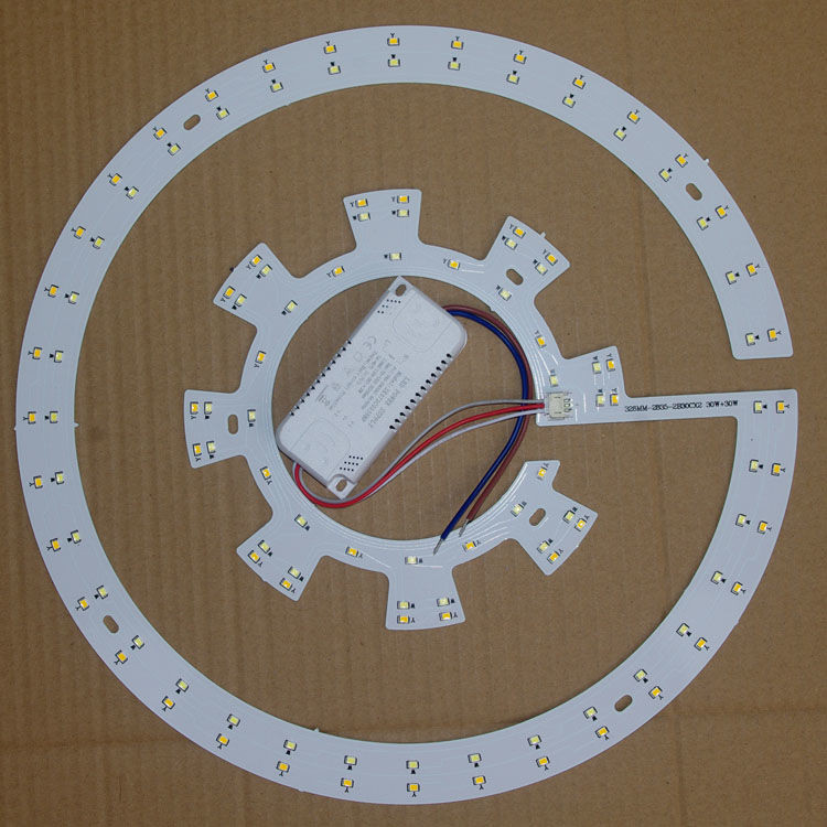 LED 吸頂燈 LED燈芯風扇燈燈芯 led改造燈板三色變光燈盤圓形改裝家用吸頂燈珠貼片