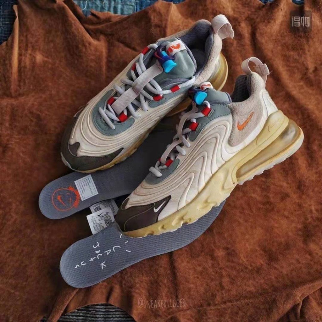 免運 Travis Scott x Air Max 270 React Cactus Jack 米黃