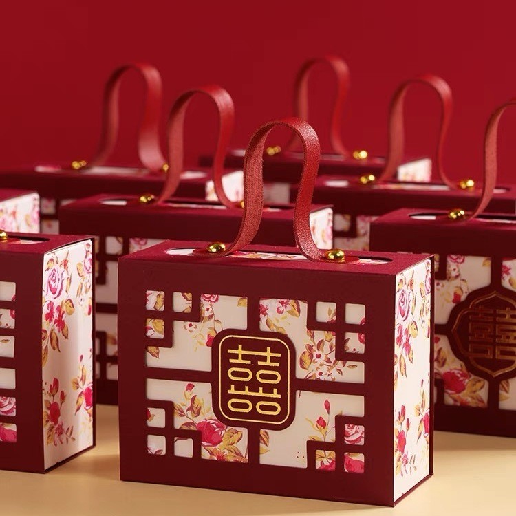 結婚喜糖盒2024新款婚禮專用喜糖袋訂婚高級感回禮盒包裝紙盒空盒 幸福工坊
