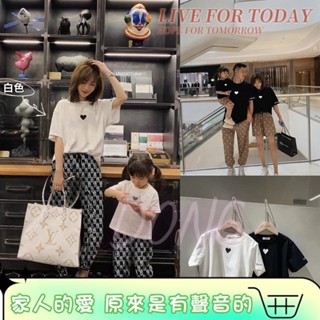❤️Baby親子裝❤️ 精品 韓版簡約愛心夏天短袖T恤夏款童裝韓版新款兒童簡約上衣 母女裝 夏天