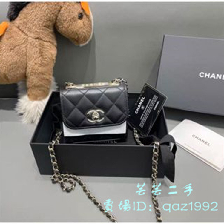 Chanel 香奈兒 22B 新款 黑色 羊皮 MINI TRENDY 口蓋包 鏈條包 A81633