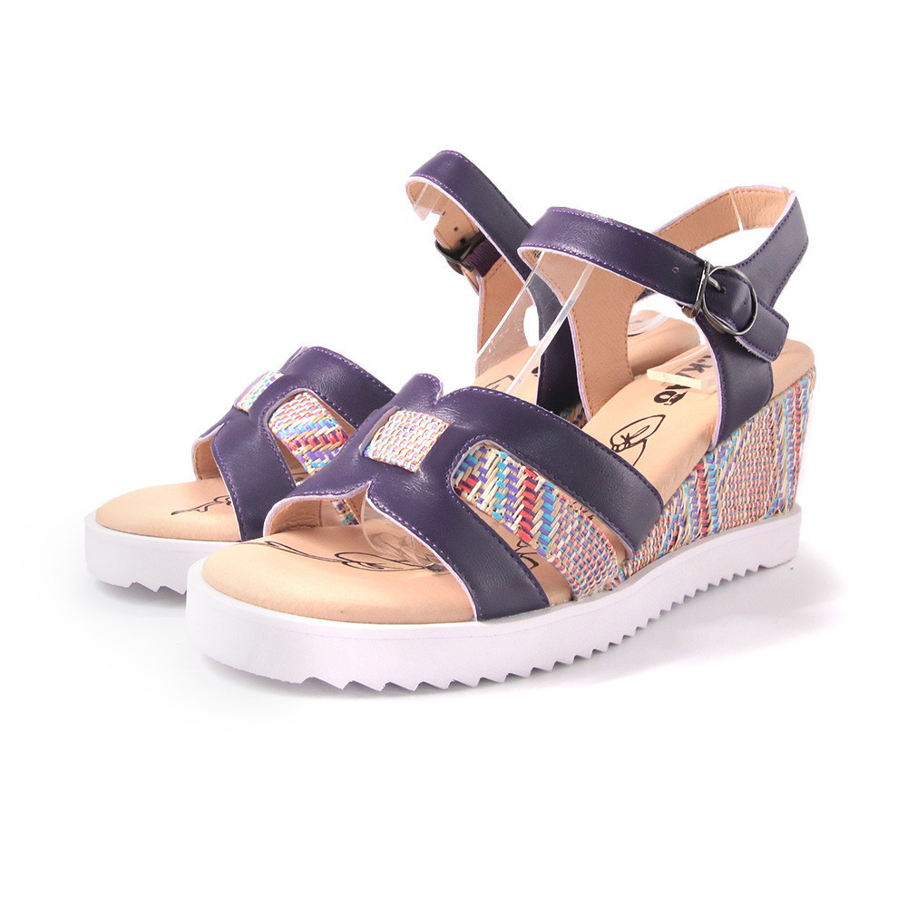 【DK 氣墊鞋】圖騰編織羊皮涼鞋 75-3357-20 紫色