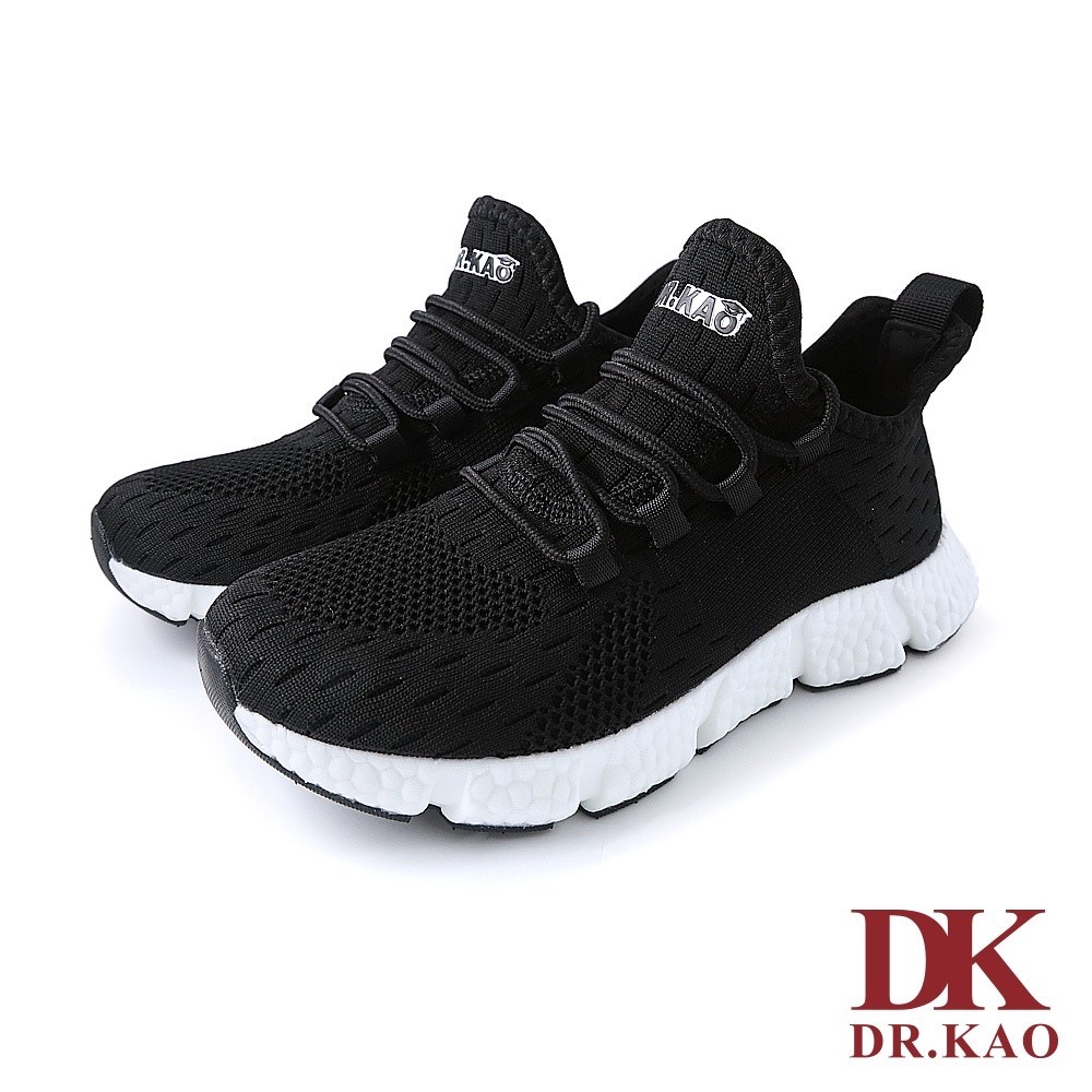 【DK 休閒鞋】素色輕量飛織氣墊男鞋 72-2139-90 黑色
