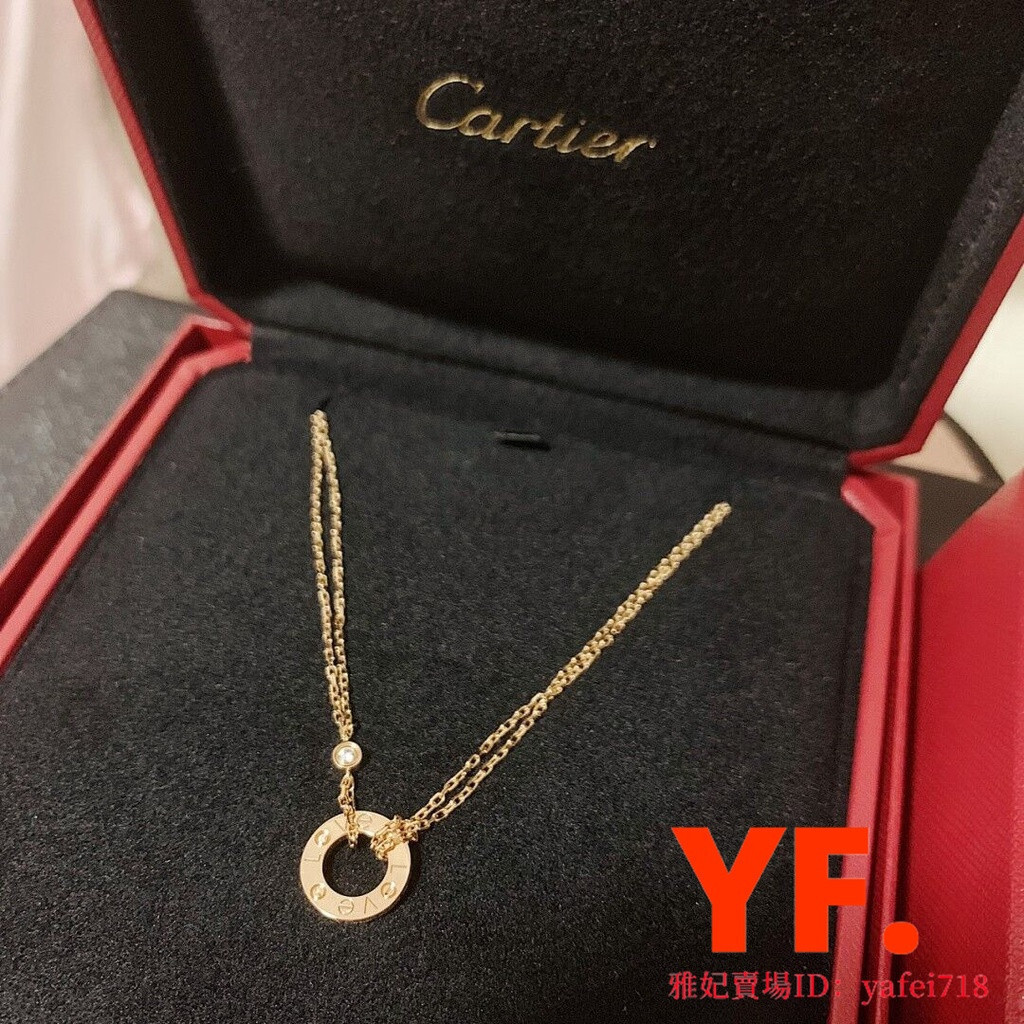 二手Cartier 卡地亞 Love系列 B7224509 18K玫瑰金 鑽石項鏈 女款 鎖骨鏈 項鍊吊墜 實拍