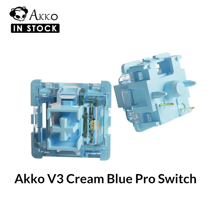 ☜（一盒45顆）Akko V3 奶藍軸 Pro, 帶穩定防塵桿, 用於 M