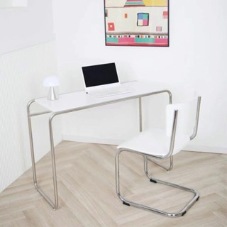 Ouniu丨意式多功能辦公室高級感不銹鋼ins風辦公桌書桌工作臺電腦桌傢具