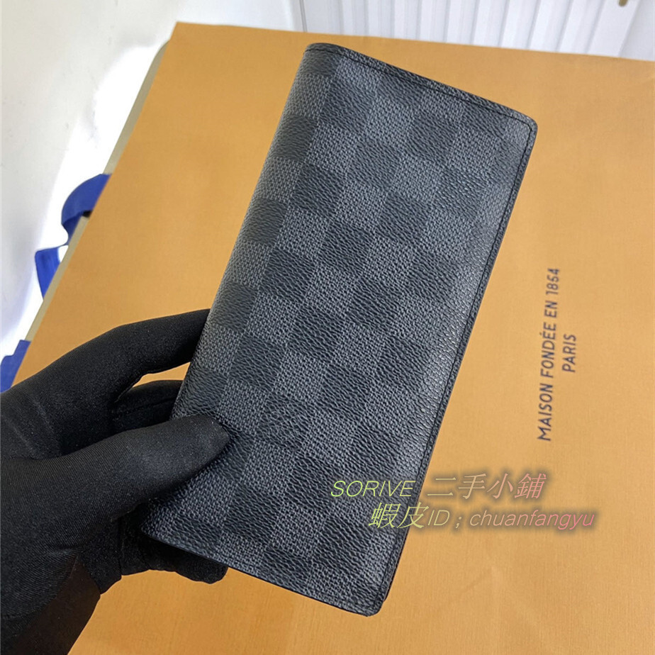 精品 LV 路易威登 N62665 Brazza錢包 黑灰棋盤格 對折長夾 皮夾 卡夾 實拍免運