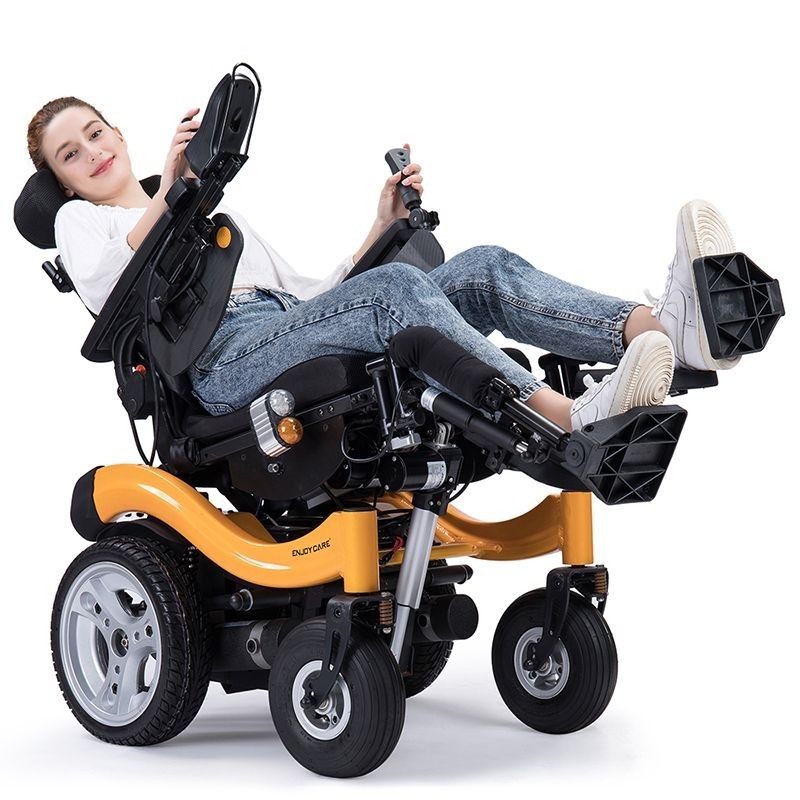【這款是定制產品 全價請咨詢客服】伊凱電動輪椅車越野全自動后仰抬腿進口配置殘疾人智能四輪代步車