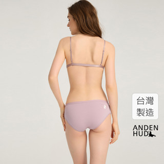 【Anden Hud】女神維納斯．緊帶中腰三角內褲(花神紫-花神貓咪) 純棉台灣製
