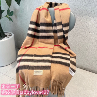 二手 Burberry 博伯利 80181731 羊絨 經典格紋喀什米爾圍巾 圍脖 實拍 飾品 披肩 免運