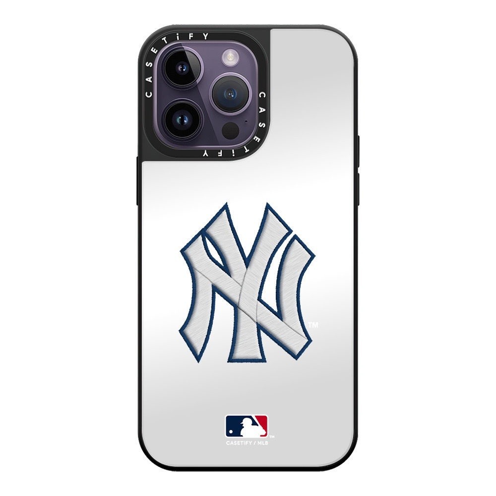 (現貨免運）MLB x CASETiFY紐約洋基隊iPhone13/14/15/Pro/Max防摔鏡面手機殼