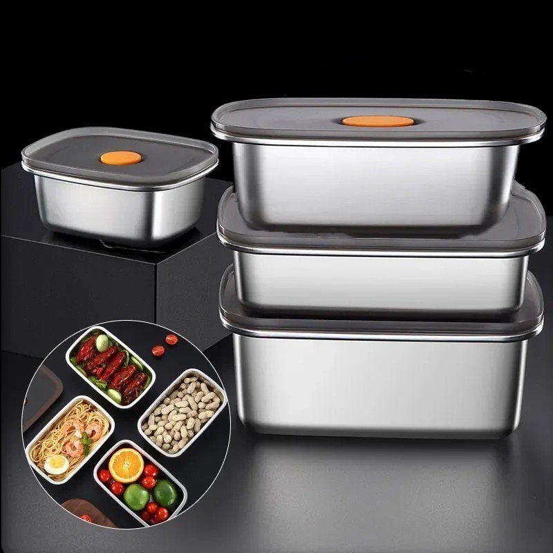 衣酱💖真空密封盒 - 冰箱水果蔬菜密封盒 - 不銹鋼保鮮盒 - 家用防漏儲物盒 - 食品容器