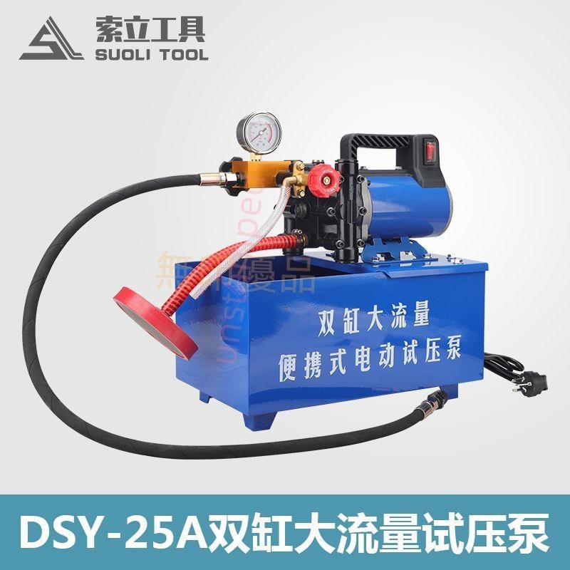 [可開發票】手提式電動試壓泵 DSY-60/25/100管道試壓泵 打壓泵 測試泵全銅頭unstamped