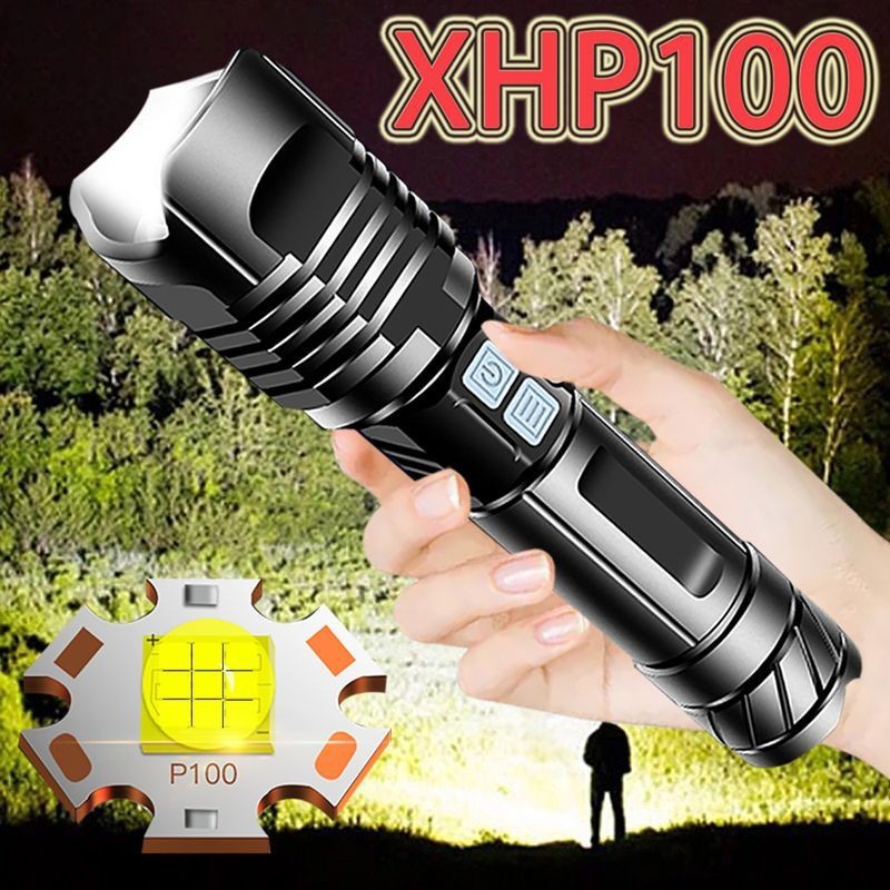 丸子精選Super Bright Xhp100 Powerful Led Flashlight Tactical Fla