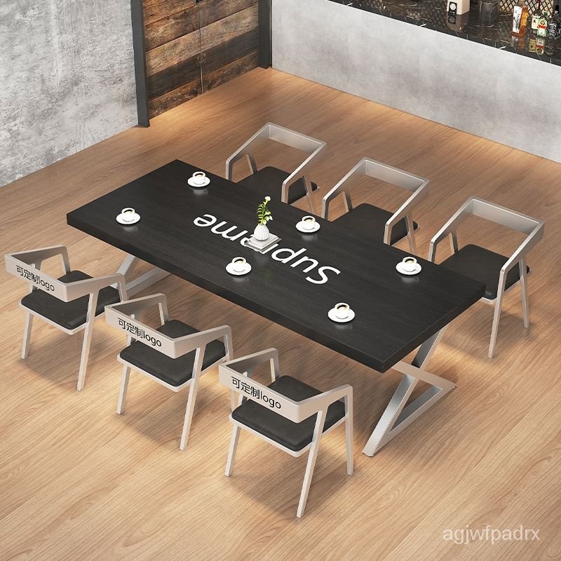 Sunny Corner🌹工業風實木餐桌簡約餐廳咖啡廳酒吧桌椅子美式複古鐵藝餐桌椅組閤